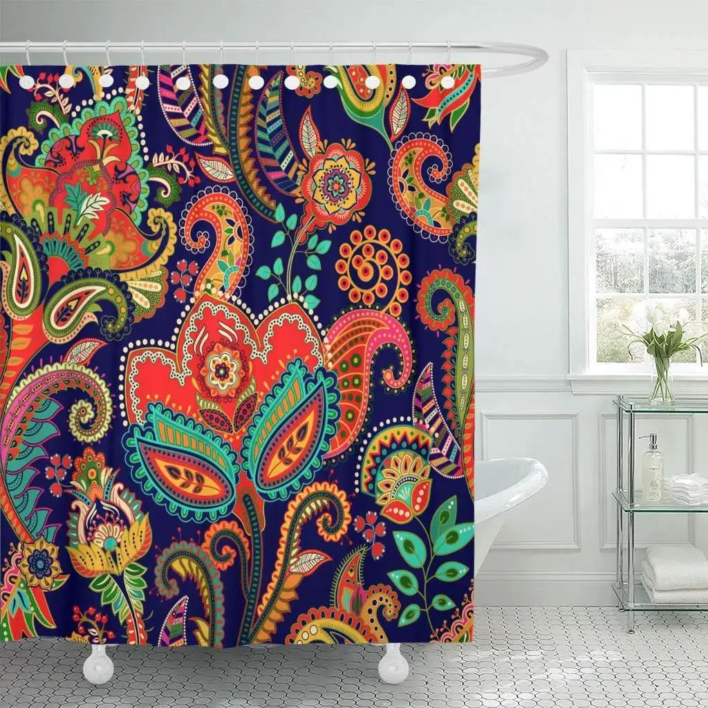 Shower Curtain with Hooks Beautiful Paisley Floral Indian Flowers Ethnic Style Big Design for Fabrics Henna India Bathroom
Shower Curtain with Hooks Beautiful Paisley Floral Indian Flowers Ethnic Style Big Design for Fabrics Henna India Bathroom