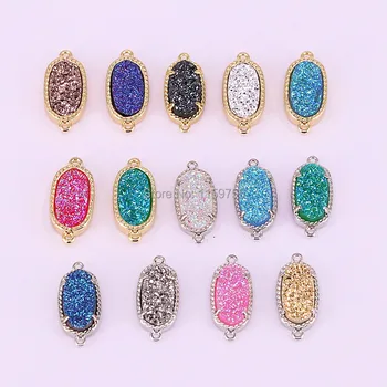 DIY 10pcs Fashion Gold Silver Color Bezel Natural Stone Titanium Charm Connector Beads for Jewelry Making
DIY 10pcs Fashion Gold Silver Color Bezel Natural Stone Titanium Charm Connector Beads for Jewelry Making