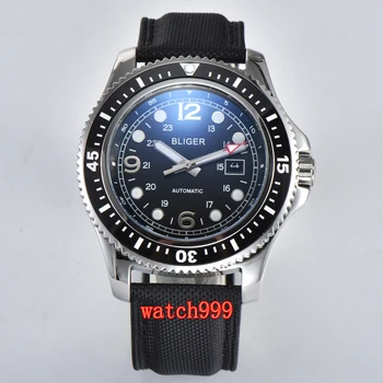 44mm Bliger black dial ceramic bezel luminous date automatic movement men's watch leather belt waterproof mechanical watch
44mm Bliger black dial ceramic bezel luminous date automatic movement men's watch leather belt waterproof mechanical watch