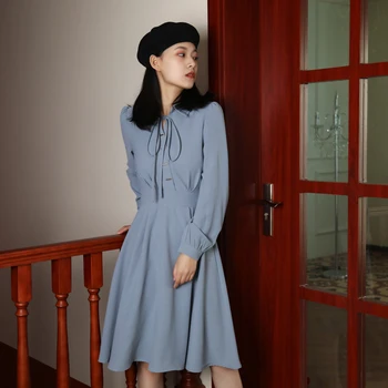 New Spring / Autumn Peter Pan Collar French Retro 50s60s Long-sleeved Dress Ol Literary Chic Slim Simple Party Dress
New Spring / Autumn Peter Pan Collar French Retro 50s60s Long-sleeved Dress Ol Literary Chic Slim Simple Party Dress