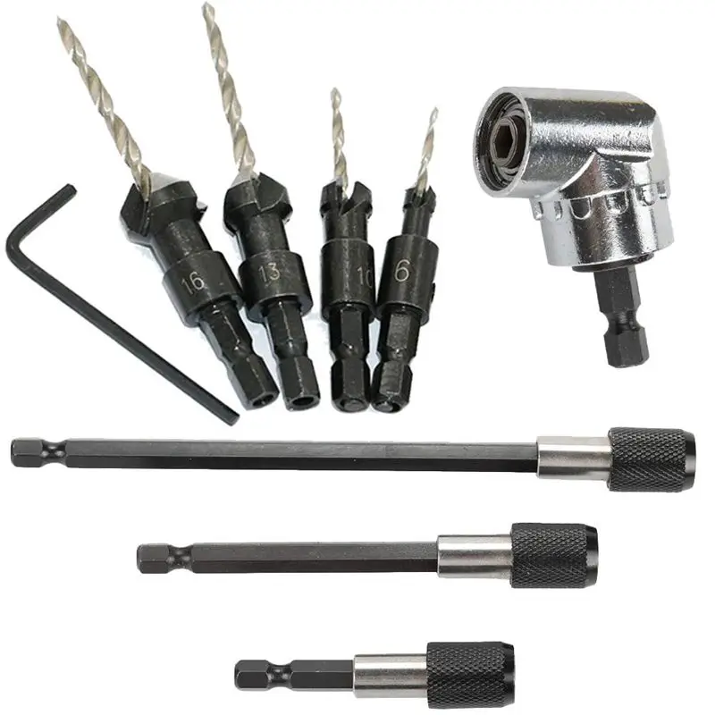 4Pcs Wood Drill Woodworking Countersink Chamfer + 3Pcs Magnetic Screwdriver Nut Drill Bit Holder Extension Kit + 1Pc 105 Degre
4Pcs Wood Drill Woodworking Countersink Chamfer + 3Pcs Magnetic Screwdriver Nut Drill Bit Holder Extension Kit + 1Pc 105 Degre