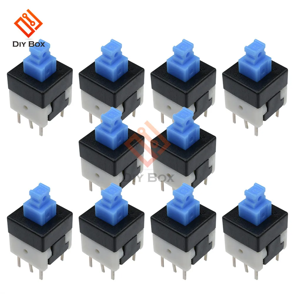 10Pcs Square 8x8mm 6 Pin DPDT Blue Cap Self-locking Type Square Button Switch Multimeter Switch
10Pcs Square 8x8mm 6 Pin DPDT Blue Cap Self-locking Type Square Button Switch Multimeter Switch