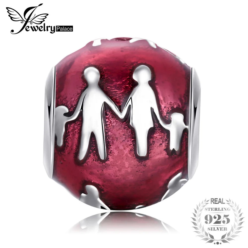 Jewelrypalace стерлингового серебра 925 Семья Бонд Pueple Мурано Стекло бисер Подвески Fit