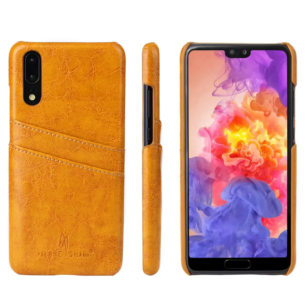 Ascromy For Huawei P20 Case Leather Card Holder Wallet Phone Back Hard Case Cover For Huawei P20 CardHolder Fundas Accessories (28)