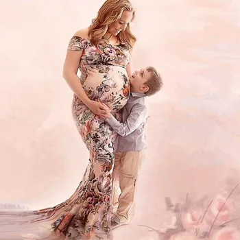 Maternity Dress For Photo Shooting Boat Neck Floral Dress Maternty Photography Props Short Sleeve Stretch Cotton Pregnant Dress
Maternity Dress For Photo Shooting Boat Neck Floral Dress Maternty Photography Props Short Sleeve Stretch Cotton Pregnant Dress