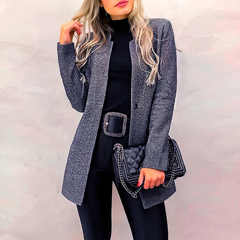 Chaquetas de lana ajustadas de un solo botón