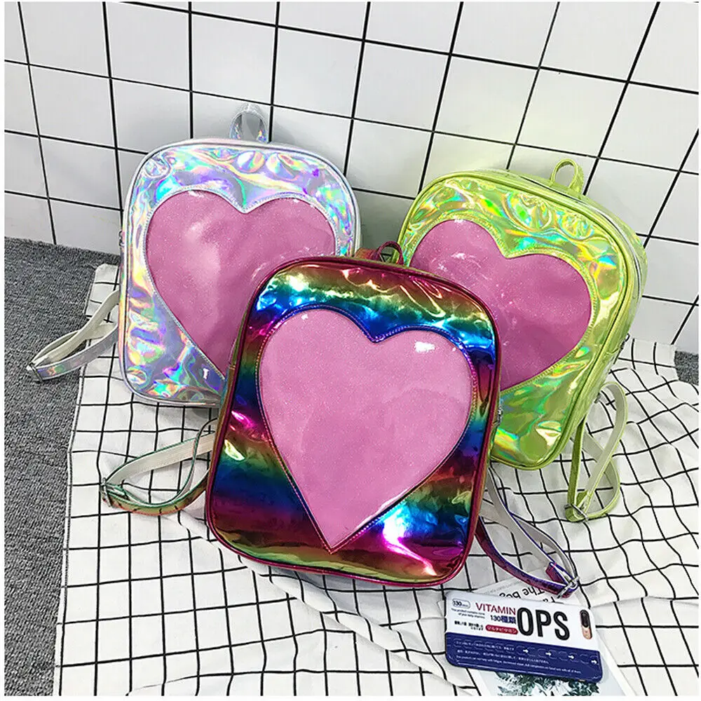 New holographic laser women's backpack hip hop transparent school bag fashion love shoulder bag
New holographic laser women's backpack hip hop transparent school bag fashion love shoulder bag