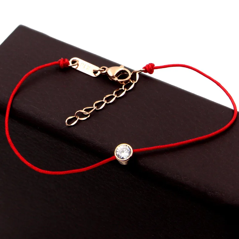 Trendy Women Red Rope Chain Bracelet Charm Cubic Zirconia Bracelets for Women Rose Gold Stainless Steel Female Jewelry
Trendy Women Red Rope Chain Bracelet Charm Cubic Zirconia Bracelets for Women Rose Gold Stainless Steel Female Jewelry