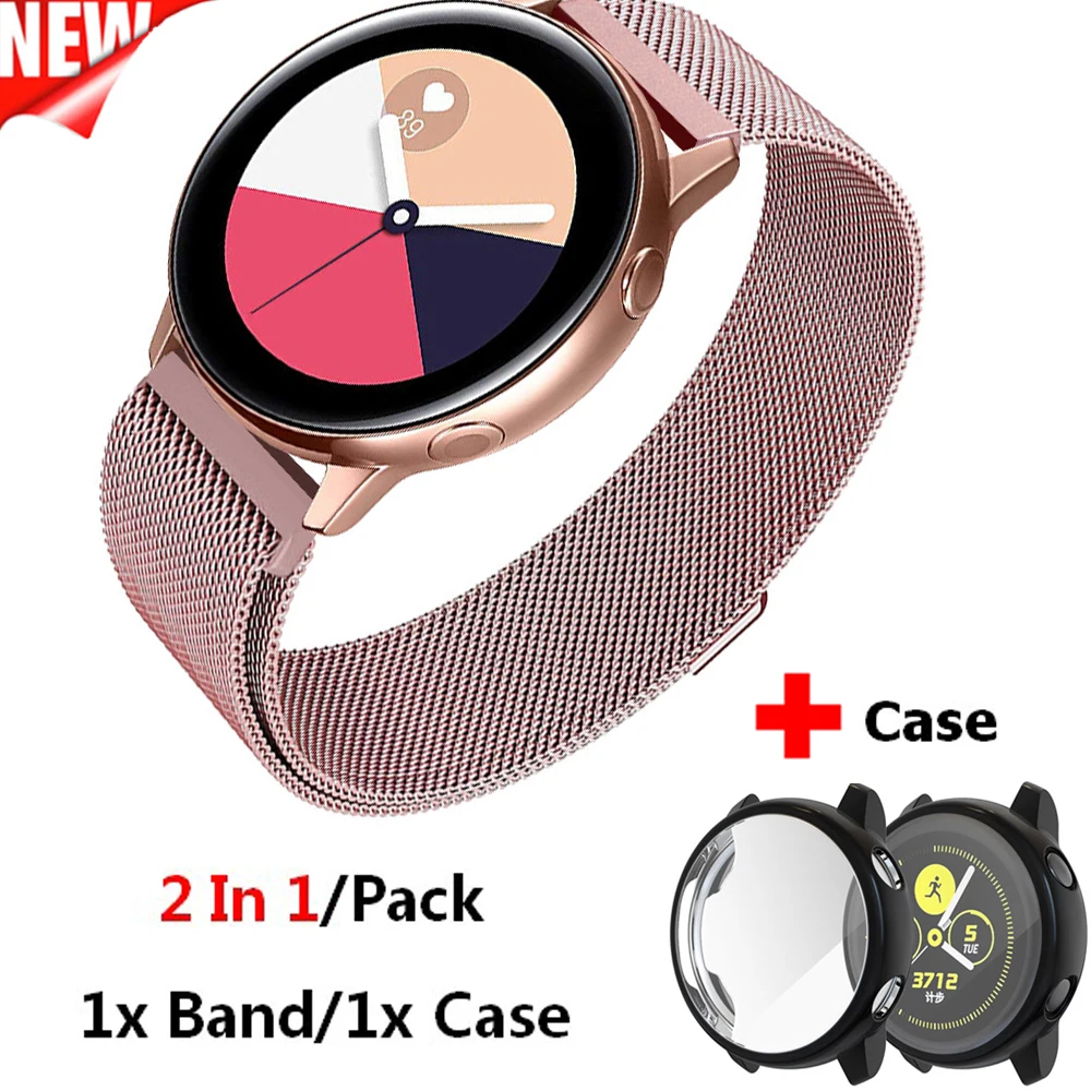2 In1 Milanese Wrist Band For Samsung Galaxy Watch Active Smart Strap 20mm Bands + Case Cover for Galaxy watch active Bracelet
2 In1 Milanese Wrist Band For Samsung Galaxy Watch Active Smart Strap 20mm Bands + Case Cover for Galaxy watch active Bracelet