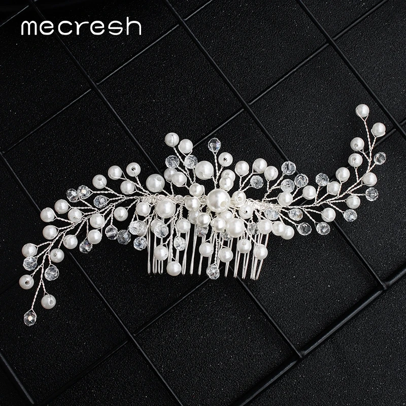 Mecresh Simulated Pearls Bridal Hair Combs for Girls Hair Jewelry Princess Tiara Beaded Hair Ornaments Wedding Accessories FS258
Mecresh Simulated Pearls Bridal Hair Combs for Girls Hair Jewelry Princess Tiara Beaded Hair Ornaments Wedding Accessories FS258
