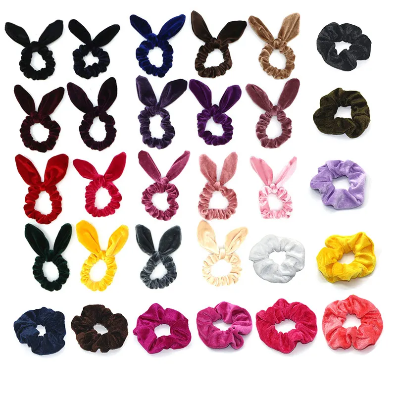 

55 colors Velvet Scrunchie Women Girls Elastic Hair Rubber Bands Accessories Gum For Women Tie Hair Ring Rope Ponytail Holder