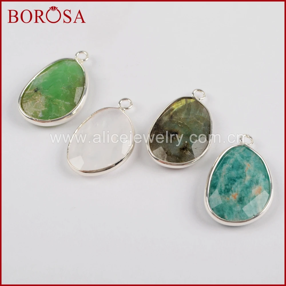 BOROSA 10PCS Silver Plated White Crystal Labradorite Faceted Natural Stone Charms for DIY Women Jewelry S1558
BOROSA 10PCS Silver Plated White Crystal Labradorite Faceted Natural Stone Charms for DIY Women Jewelry S1558