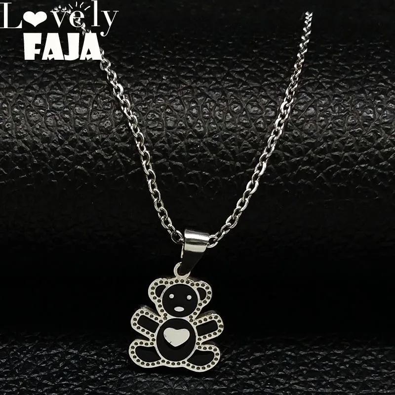 2019 Fashion Black Enamel Stainless Steel Statement Necklace for Women Small Bear Necklace Minimalist Jewelry collier N1831
2019 Fashion Black Enamel Stainless Steel Statement Necklace for Women Small Bear Necklace Minimalist Jewelry collier N1831