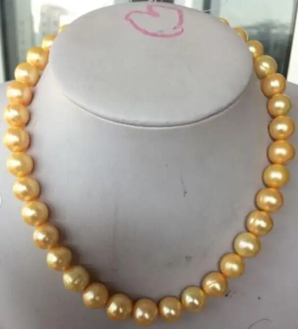 Free shipping hot sale Women Bridal Wedding Jewelry >>Charming 13-15MM Australian south sea yellow pearl necklace 17
Free shipping hot sale Women Bridal Wedding Jewelry >>Charming 13-15MM Australian south sea yellow pearl necklace 17