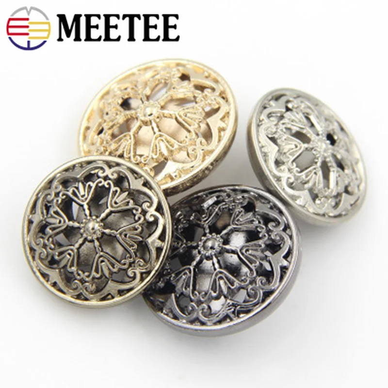 Meetee 10pcs 18-22mm Hollow Flower Metal Fashion Button DIY Clothing Accessories Coat Suit Clothes Sewing Shank Buttons BD226
Meetee 10pcs 18-22mm Hollow Flower Metal Fashion Button DIY Clothing Accessories Coat Suit Clothes Sewing Shank Buttons BD226