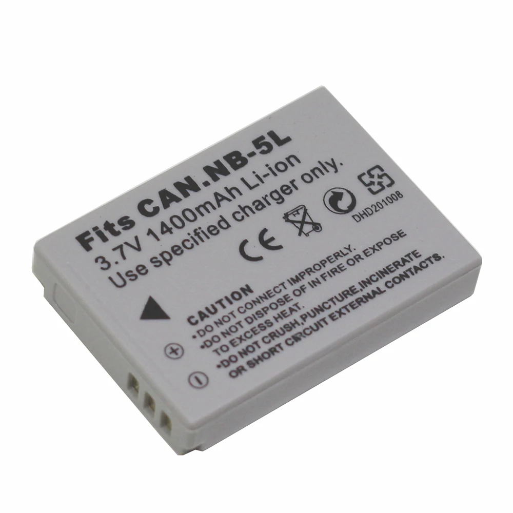 1Pcs 1400mAh NB-5L NB 5L NB5L Camera Battery for Canon S110 SX200 SX210 SX220 SX230 IS HS IXUS 850 870 800 860 990 SD 950 970
1Pcs 1400mAh NB-5L NB 5L NB5L Camera Battery for Canon S110 SX200 SX210 SX220 SX230 IS HS IXUS 850 870 800 860 990 SD 950 970