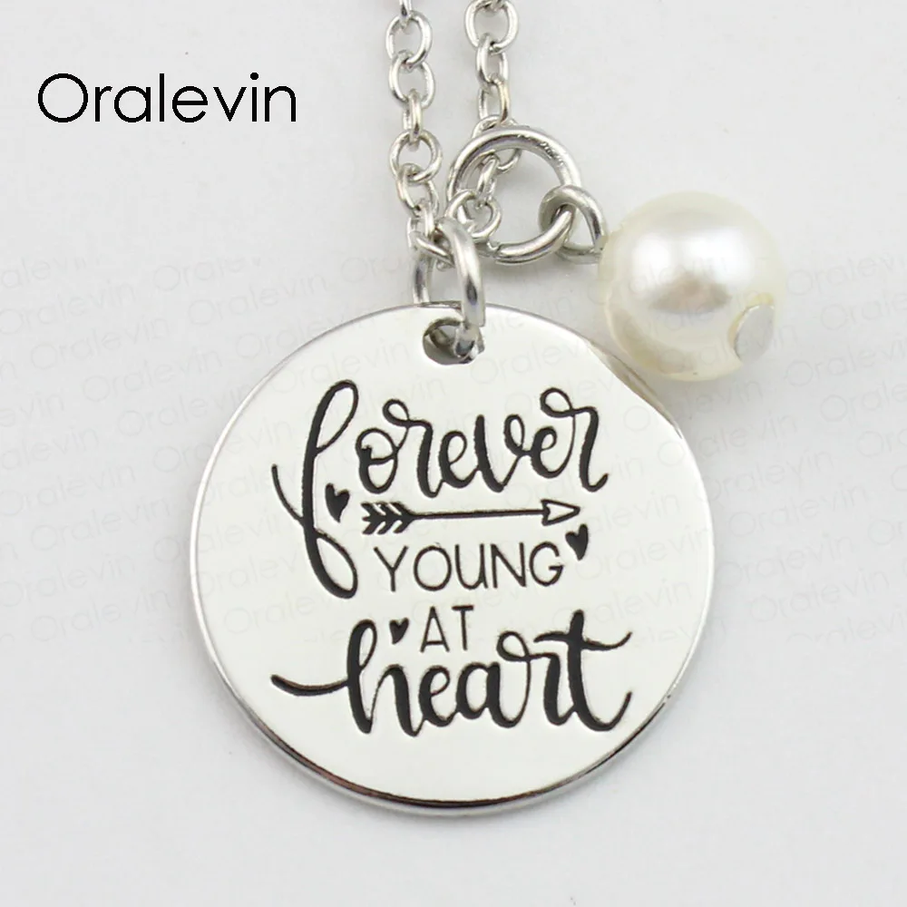 FOREVER YOUNG AT HEART Inspirational Hand Stamped Custom Necklace Gift Jewelry,10Pcs/Lot, #LN700
FOREVER YOUNG AT HEART Inspirational Hand Stamped Custom Necklace Gift Jewelry,10Pcs/Lot, #LN700