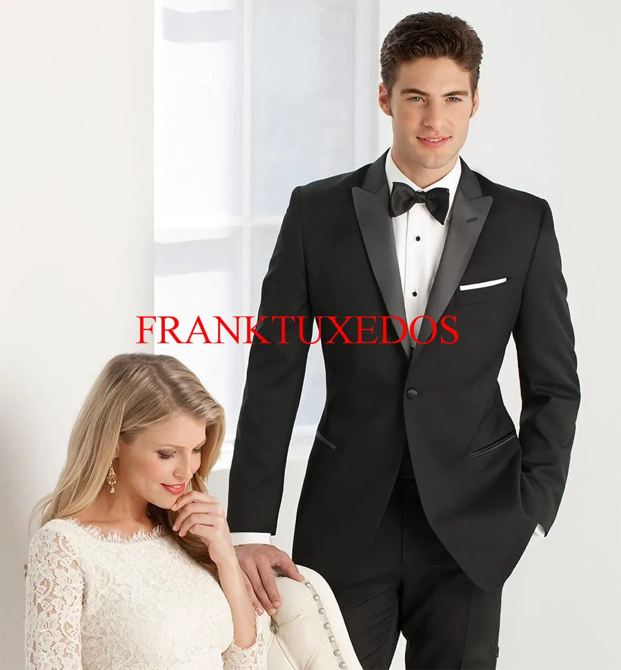 2017 Customize Made Slim Fit Groom Tuxedos black Best man Peak Lapel Groomsman Men Wedding Suits Bridegroom(Jacket+Pants+Tie)
2017 Customize Made Slim Fit Groom Tuxedos black Best man Peak Lapel Groomsman Men Wedding Suits Bridegroom(Jacket+Pants+Tie)