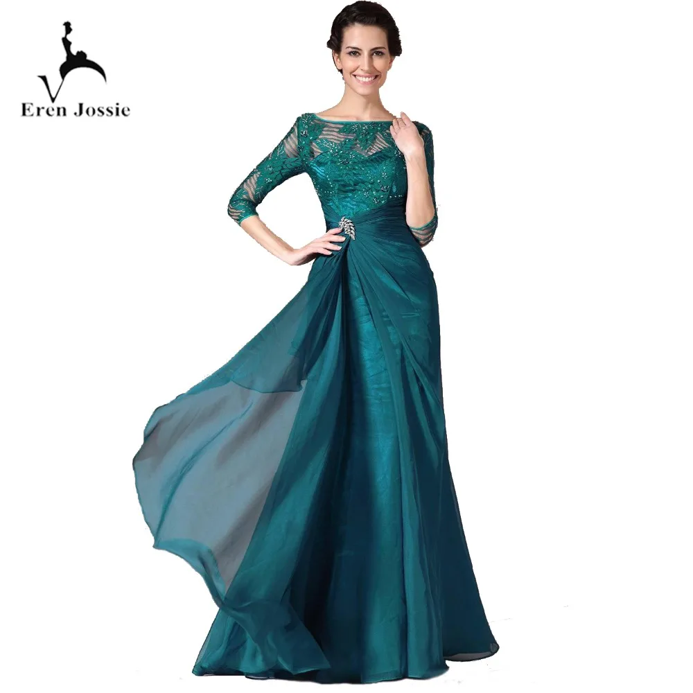 Eren Jossie Elegant Turquoise Mother of the Bride Dresses With 3/4 Long Sleeves Lace Sheer Neck Mom's Dress Formal Party Gowns
Eren Jossie Elegant Turquoise Mother of the Bride Dresses With 3/4 Long Sleeves Lace Sheer Neck Mom's Dress Formal Party Gowns