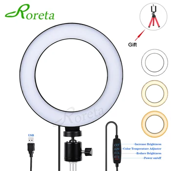 Roreta Photography Selfie Ring Light LED Video Live 3500-5500k Camera Photo studio light USB Plug Dimmable Lighting Ring Light
Roreta Photography Selfie Ring Light LED Video Live 3500-5500k Camera Photo studio light USB Plug Dimmable Lighting Ring Light