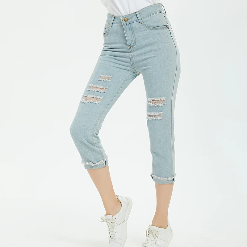 2019 Straight Jeans for Women Ankle-Length High Waist Streetwear Light Blue Hole Denim Pants
2019 Straight Jeans for Women Ankle-Length High Waist Streetwear Light Blue Hole Denim Pants