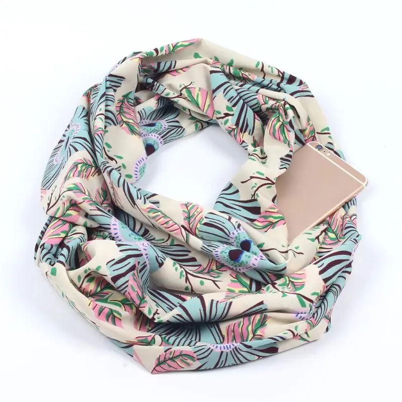 Womens Double Layer Hidden Zipper Pocket Infinity Loop Scarf Boho Style Floral Geometric Striped Printed Contrast Color Winter R
Womens Double Layer Hidden Zipper Pocket Infinity Loop Scarf Boho Style Floral Geometric Striped Printed Contrast Color Winter R