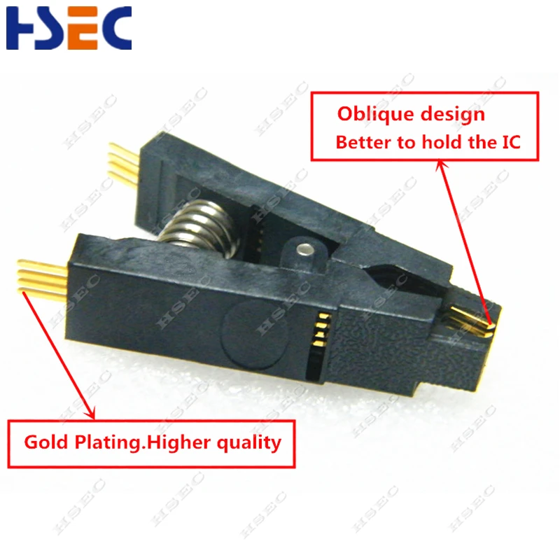 Gold plating SOIC8 SOP8 Test Clip For EEPROM 93 25 24 programmer adapter soic8 sop8 flash clip EZP2019 minipro TL866 RT809F/H
Gold plating SOIC8 SOP8 Test Clip For EEPROM 93 25 24 programmer adapter soic8 sop8 flash clip EZP2019 minipro TL866 RT809F/H