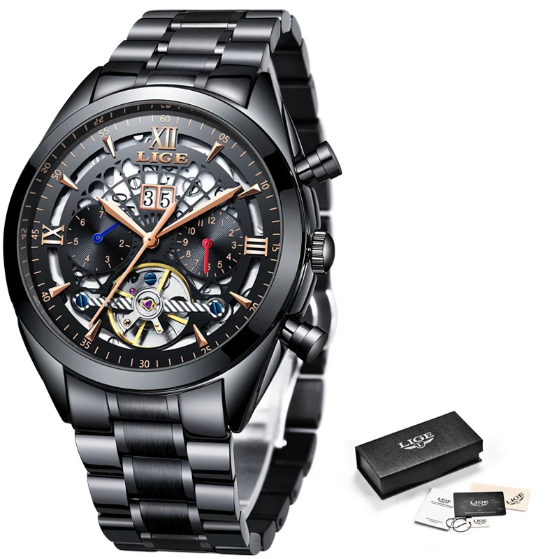 LIGE Mens Watches Top Brand Luxury Automatic Mechanical Watch Men Full Steel Business Waterproof Sport Watches Relogio Masculino
LIGE Mens Watches Top Brand Luxury Automatic Mechanical Watch Men Full Steel Business Waterproof Sport Watches Relogio Masculino