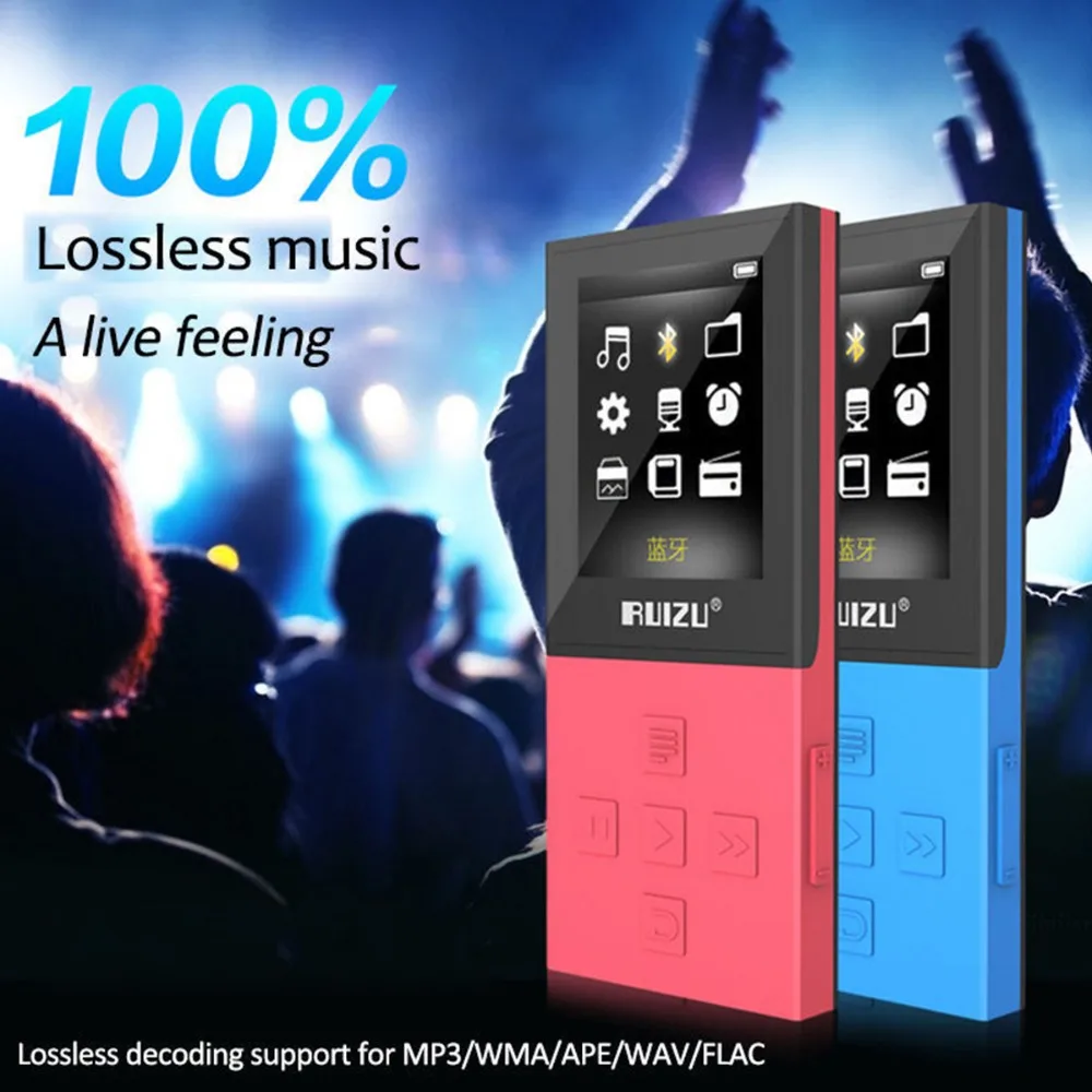 RUIZU X18 8G Bluetooth Sport MP3 Player Lossless Recorder FM Radio 4.0 Music Support 64G TF Card | Электроника