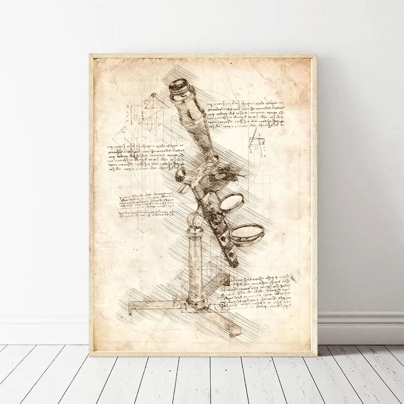 Da Vinci Inspired Sketches Microscope Art Oil Painting Poster Prints Home Wall Decor Painting 60x90cm
Da Vinci Inspired Sketches Microscope Art Oil Painting Poster Prints Home Wall Decor Painting 60x90cm