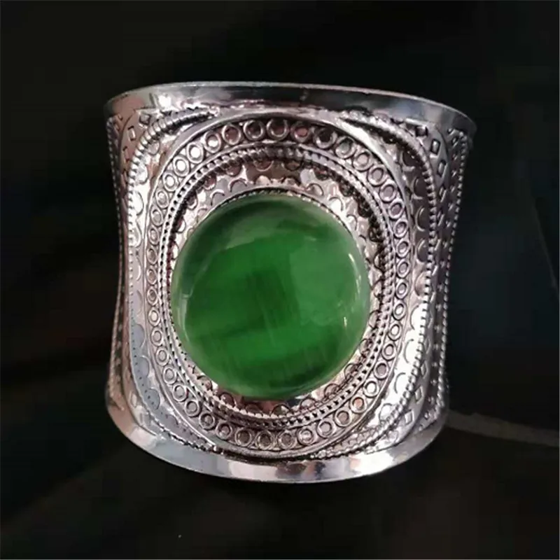 Vintage Wide Cuff Bracelets & Bangles For Women Ancient Silver-color Pulsera Round Crystal Green Blue Stone Bangles Boho Jewelry
Vintage Wide Cuff Bracelets & Bangles For Women Ancient Silver-color Pulsera Round Crystal Green Blue Stone Bangles Boho Jewelry