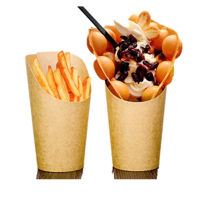50pcs Kraft paper slanted french fries cup disposable egg cake ice cream paper cup chicken snack takeaway packaging cups
50pcs Kraft paper slanted french fries cup disposable egg cake ice cream paper cup chicken snack takeaway packaging cups