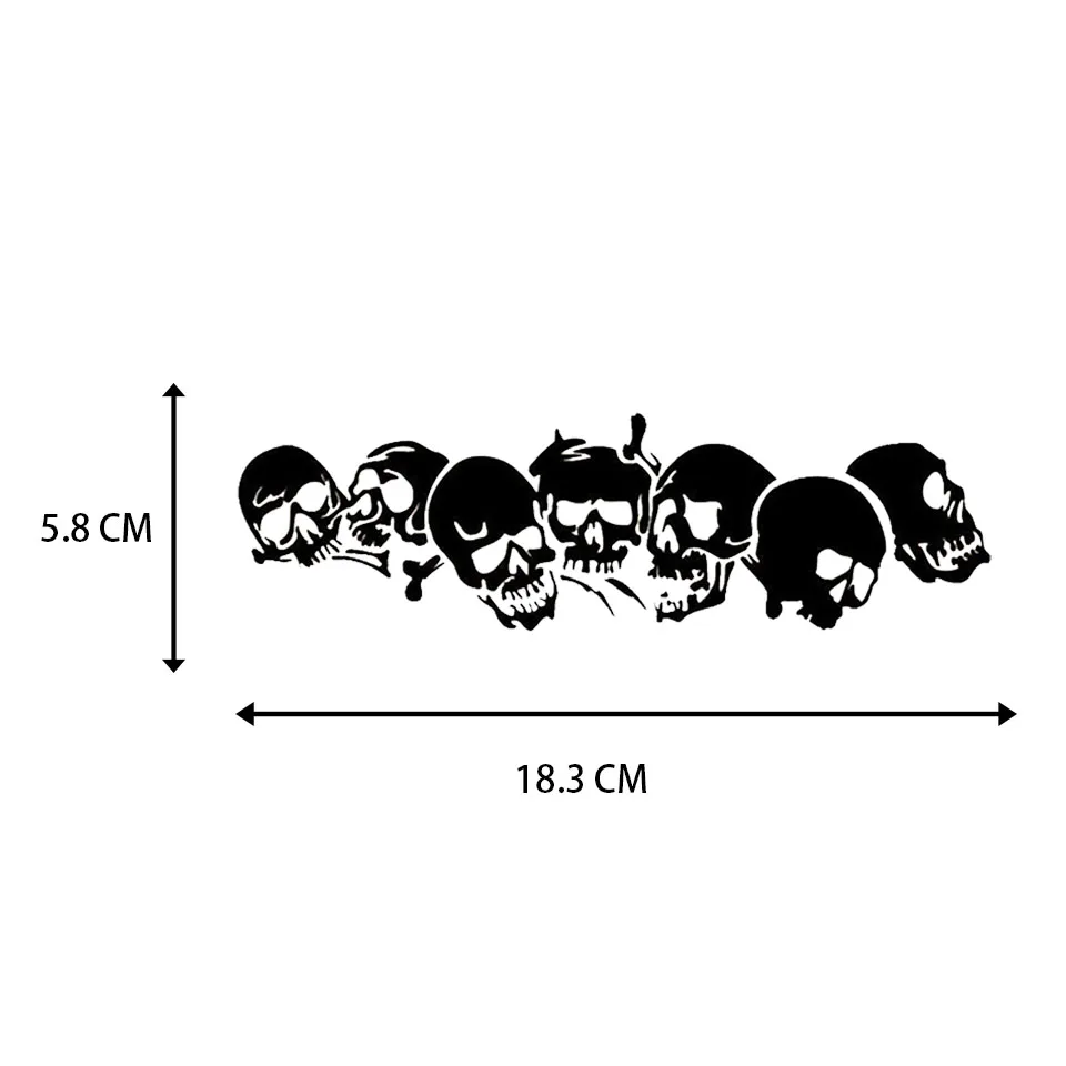 18.3 5.8CM Funny Motorcycle sticker Family Car Sticker Skull Covered Stylish Vinyl Applique Body (1)