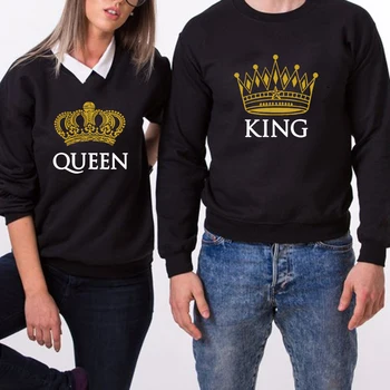2018 King Queen Letter Print Long Sleeve Sweatshirt Valentine Women Black New Family Couple Pullovers Loves O-Neck Sweatshirts
2018 King Queen Letter Print Long Sleeve Sweatshirt Valentine Women Black New Family Couple Pullovers Loves O-Neck Sweatshirts