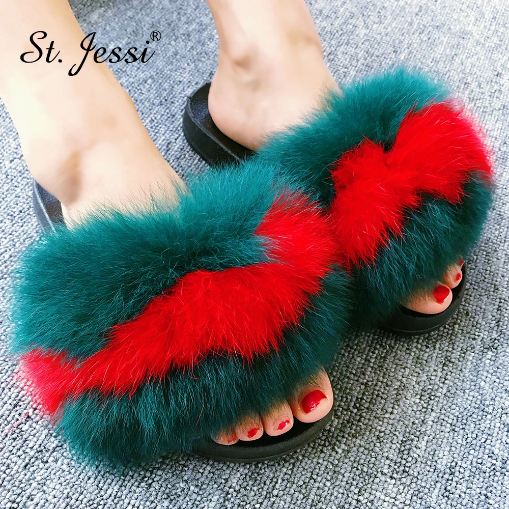ST.JESSI 2019 New Women Fox Fur Home Shoes Fluffy Sliders Comfort Furry Summer Flats Sweet Ladies Shoes EVA sole Fashion Shoes
ST.JESSI 2019 New Women Fox Fur Home Shoes Fluffy Sliders Comfort Furry Summer Flats Sweet Ladies Shoes EVA sole Fashion Shoes
