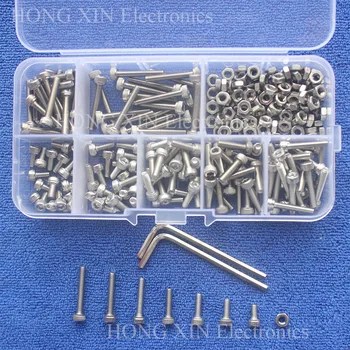 240pc/set M3 Cap Head Stainless Steel Hex Socket Screws Bolt With Hex Nuts Assortment Kit Fasteners with Plastic Box screw bolt
240pc/set M3 Cap Head Stainless Steel Hex Socket Screws Bolt With Hex Nuts Assortment Kit Fasteners with Plastic Box screw bolt