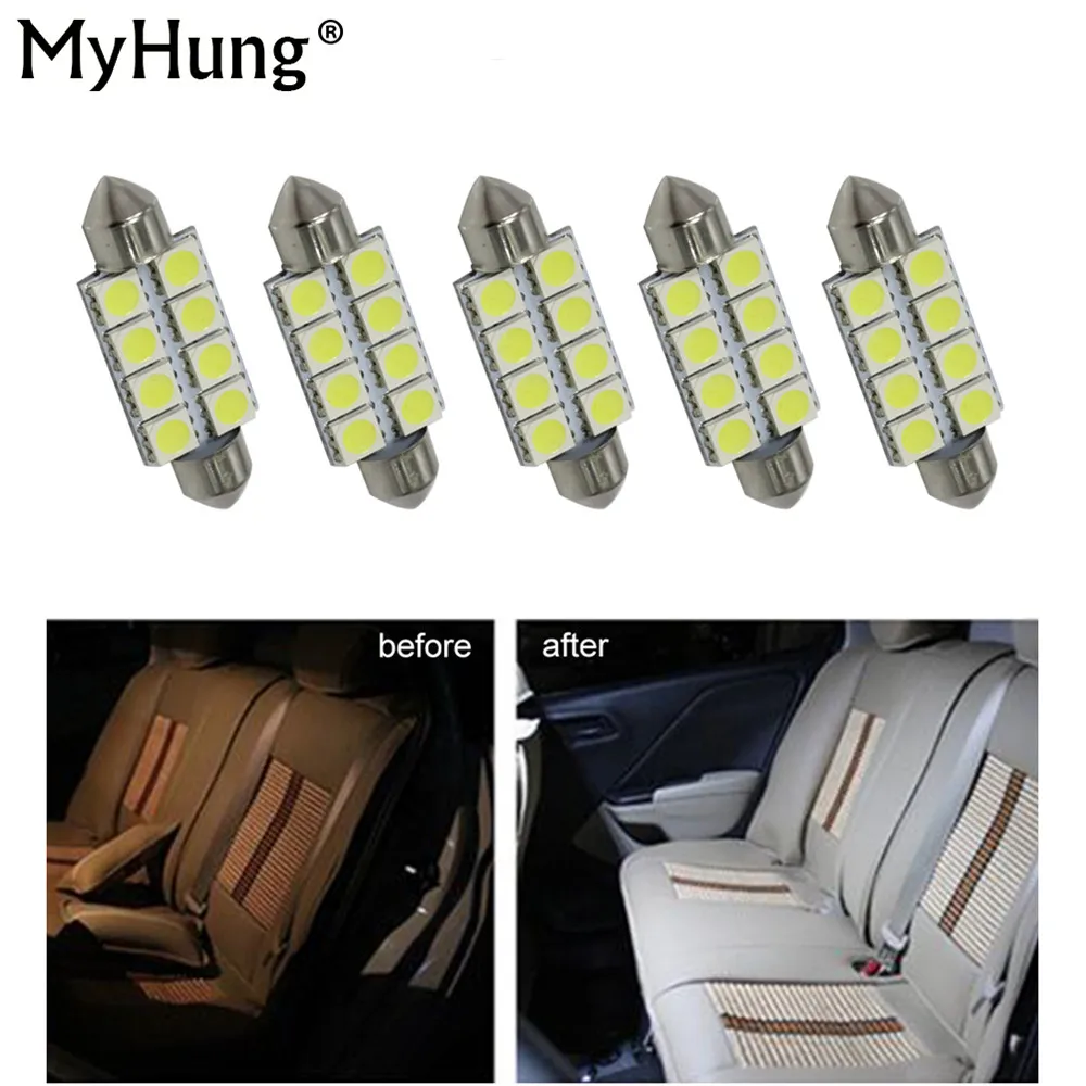 6SMD 5050 C10W SV8.5 LED Bulbs Cool White High Power 41mm Car Interior Lights Replacement Bulb DC 12V Car Accessories
6SMD 5050 C10W SV8.5 LED Bulbs Cool White High Power 41mm Car Interior Lights Replacement Bulb DC 12V Car Accessories