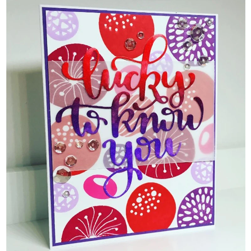 Lucky to Know You Words Metal Cutting Dies Stencil for DIY Scrapbooking Decorative Crafts Supplies Paper Cards Masking New 2018
Lucky to Know You Words Metal Cutting Dies Stencil for DIY Scrapbooking Decorative Crafts Supplies Paper Cards Masking New 2018