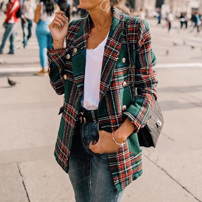 FJUN NEW Spring Autumn Vintage Plaid Jacket Women Double Breasted Pocket Long Sleeve Streetwear Casaco Feminino Veste Femme
FJUN NEW Spring Autumn Vintage Plaid Jacket Women Double Breasted Pocket Long Sleeve Streetwear Casaco Feminino Veste Femme