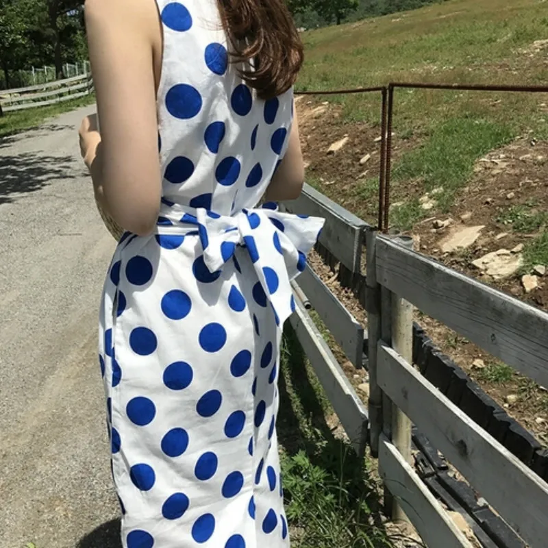 Korean Women Summer Long Tank Dress Sleeveless Big Dot Vestidos with Waist Belt Casual Plus Size Robe Femme Sukienki Sundress
Korean Women Summer Long Tank Dress Sleeveless Big Dot Vestidos with Waist Belt Casual Plus Size Robe Femme Sukienki Sundress