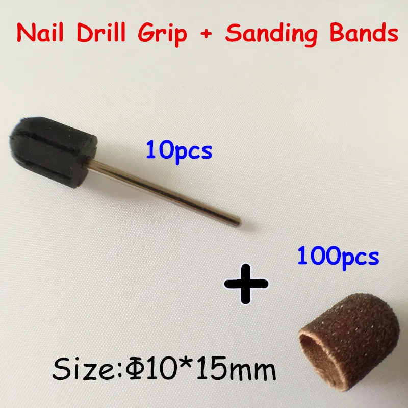 Hot Sell Beauty Nail Art Tool 10*15mm 100pcs Sanding Bands + 10pcs Nail Drill Grips Accessories for Nail Drill Machine bits
Hot Sell Beauty Nail Art Tool 10*15mm 100pcs Sanding Bands + 10pcs Nail Drill Grips Accessories for Nail Drill Machine bits