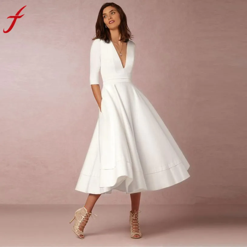 Feitong Plus Size Vintage England Style Women Dress Long Ball Gown bodycon V Neck Half Sleeve Ladies Party Swing Dress Vestidos
Feitong Plus Size Vintage England Style Women Dress Long Ball Gown bodycon V Neck Half Sleeve Ladies Party Swing Dress Vestidos