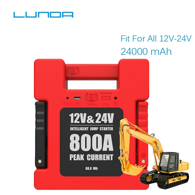 LUNDA 800A Peak 12/24V Vehicle Jump Starter Battery Booster Power Pack ( All Gas or Up to 6L Diesel Engine)
LUNDA 800A Peak 12/24V Vehicle Jump Starter Battery Booster Power Pack ( All Gas or Up to 6L Diesel Engine)