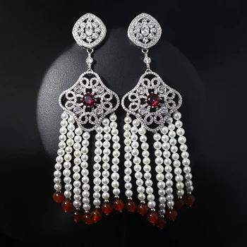 New arrivals very long tassel drop Earring Imitation pearl Earrings dancing party fashion jewelry Free drop shipping
New arrivals very long tassel drop Earring Imitation pearl Earrings dancing party fashion jewelry Free drop shipping