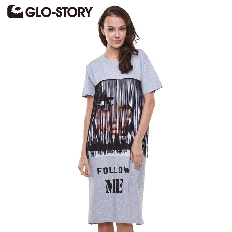 GLO-STORY New arrive Short Sleeve Print Summer T shirt Women Dress Ladies High Street Fashionable Casual tshirt Dresses 1548
GLO-STORY New arrive Short Sleeve Print Summer T shirt Women Dress Ladies High Street Fashionable Casual tshirt Dresses 1548