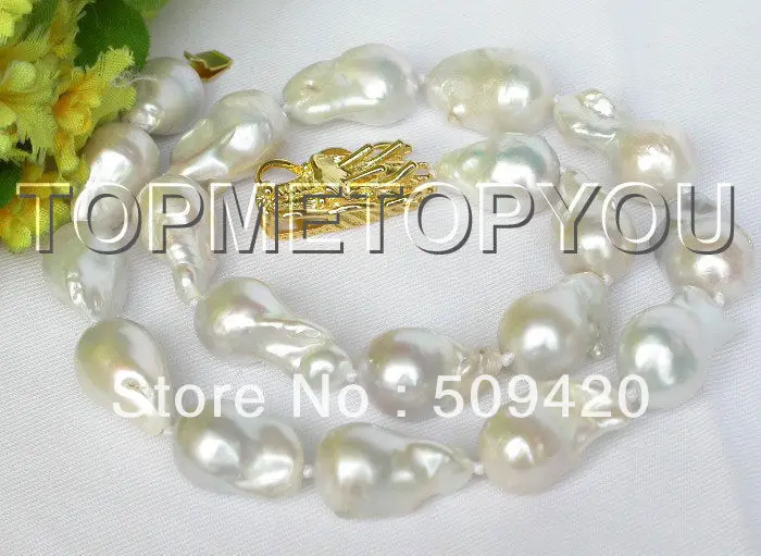 FREE SHIPPING>>@> HOTnatural 18" 26mm white Reborn keshi pearls necklace dragon clasp
FREE SHIPPING>>@> HOTnatural 18" 26mm white Reborn keshi pearls necklace dragon clasp