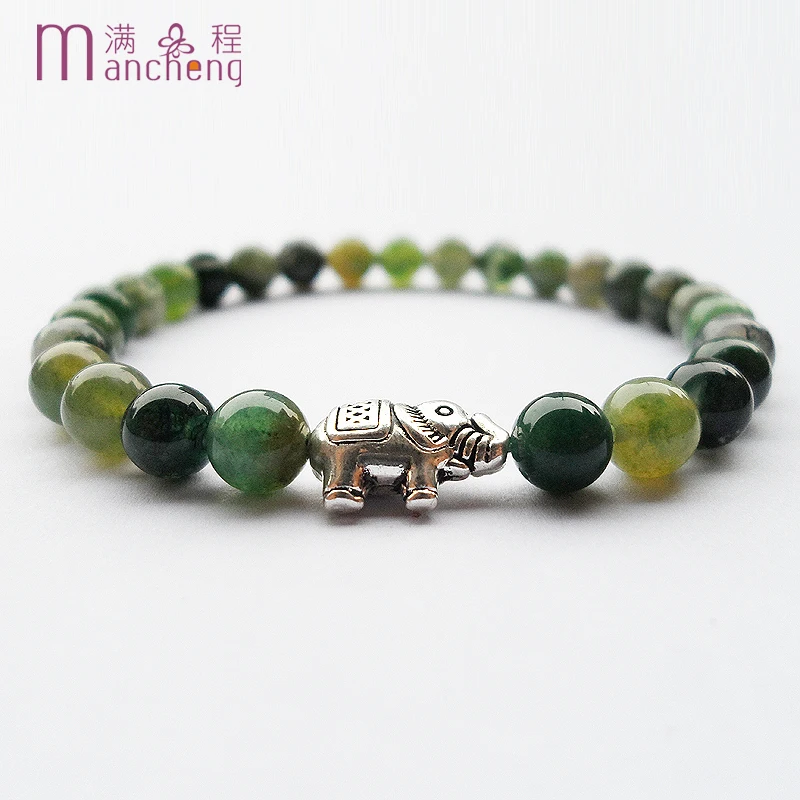 Men women 6MM natural moss agates stone strand bracelet & silver plated elephant beads moss agates rope chain elastic bracelets
Men women 6MM natural moss agates stone strand bracelet & silver plated elephant beads moss agates rope chain elastic bracelets