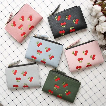 Fashion Women Short Wallet Small PU Cute Cherry Embroidery Coin Purse Card Holders Lady Simple Mini Money Bags
Fashion Women Short Wallet Small PU Cute Cherry Embroidery Coin Purse Card Holders Lady Simple Mini Money Bags
