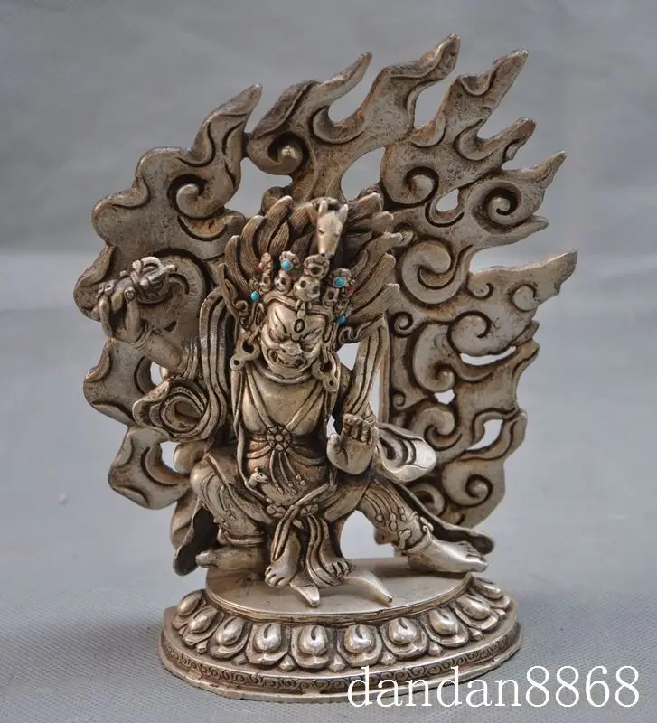 Crafts statue Old Tibet Silver Turquoise fane Yamantaka Mahakala Wrathful Deity Buddha statue halloween
Crafts statue Old Tibet Silver Turquoise fane Yamantaka Mahakala Wrathful Deity Buddha statue halloween