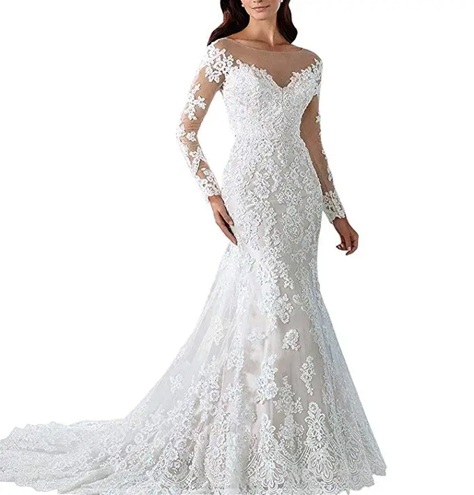 2019 Lace Scoop Zipper Court Train Mermaid Wedding Dress With Long Sleeves Vestidos De Novia
2019 Lace Scoop Zipper Court Train Mermaid Wedding Dress With Long Sleeves Vestidos De Novia